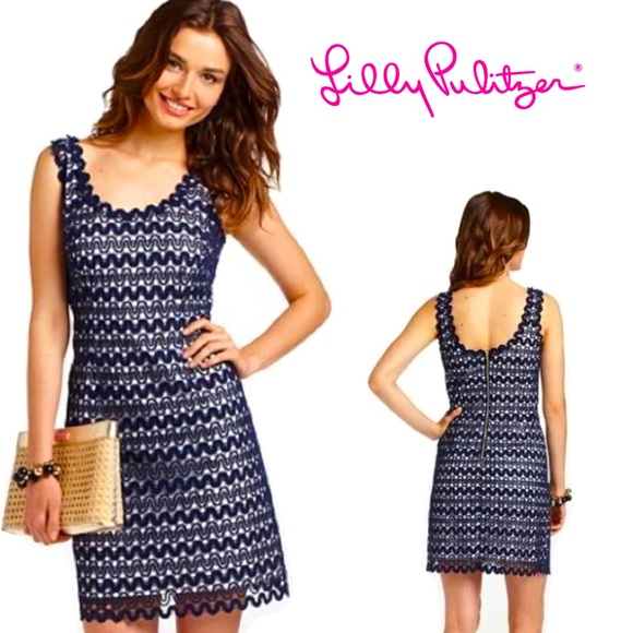 Lilly Pulitzer Dresses Lilly Pulitzer Lonnie True Navy Ric Rac Lace